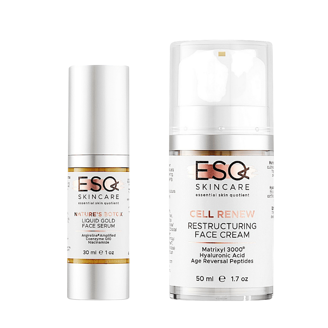 Two skincare products from ESQ Skincare on a white background